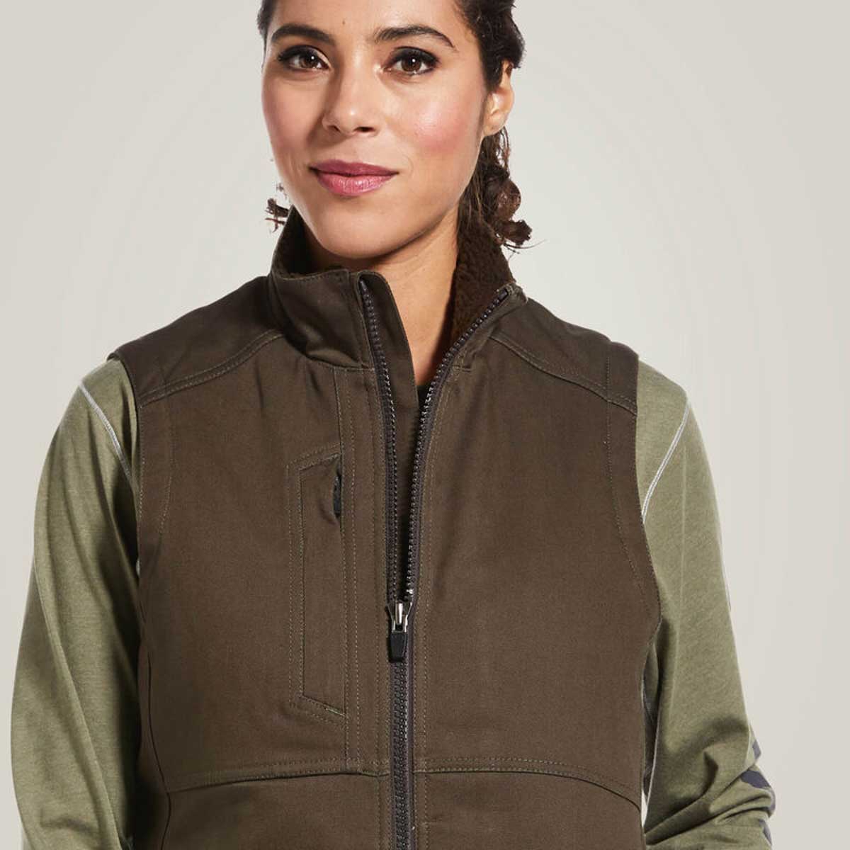 ARIAT Rebar DuraCanvas Insulated Gilet - Womens - Wren - Image 3