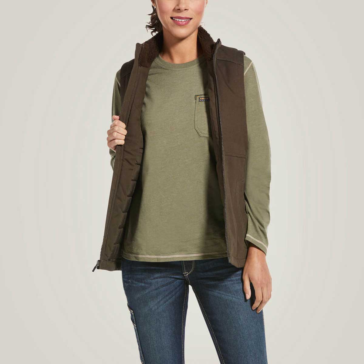 ARIAT Rebar DuraCanvas Insulated Gilet - Womens - Wren - Image 4