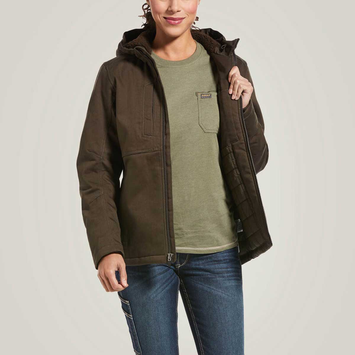 ARIAT Rebar DuraCanvas Insulated Jacket - Womens - Wren - Image 4
