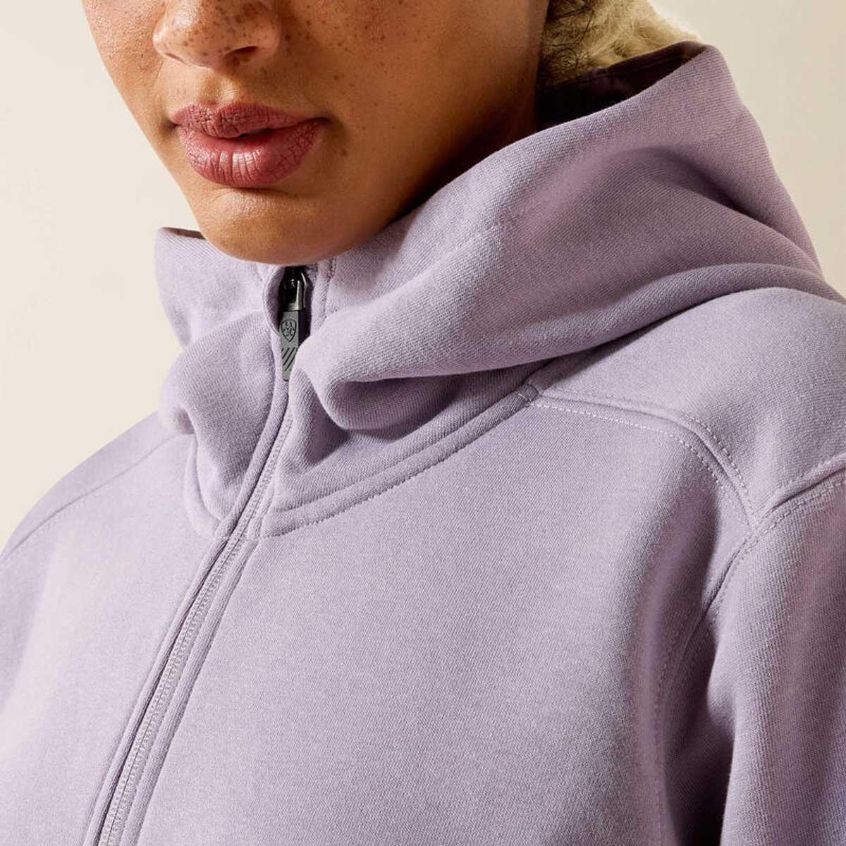 ARIAT Rebar Lightweight Logo Half-Zip Hoodie - Womens - Purple Ash / Thistle - Image 5