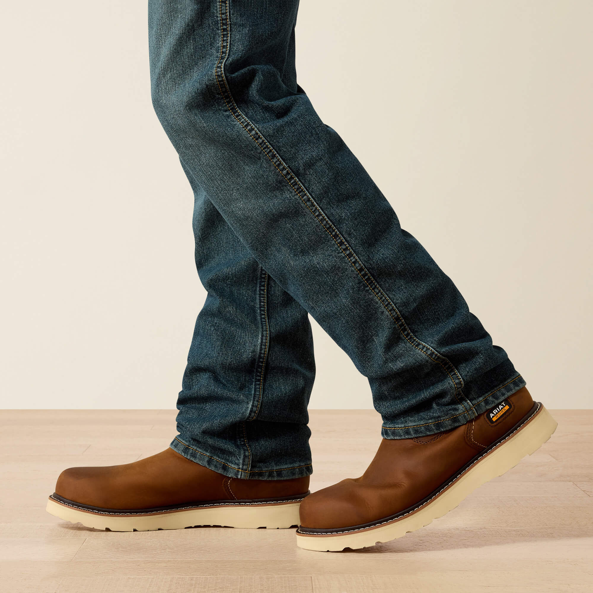 ARIAT Rebar M7 DuraStretch Workhorse Denim Jeans - Men's Slim Straight Leg - McCoy Blue - Image 6