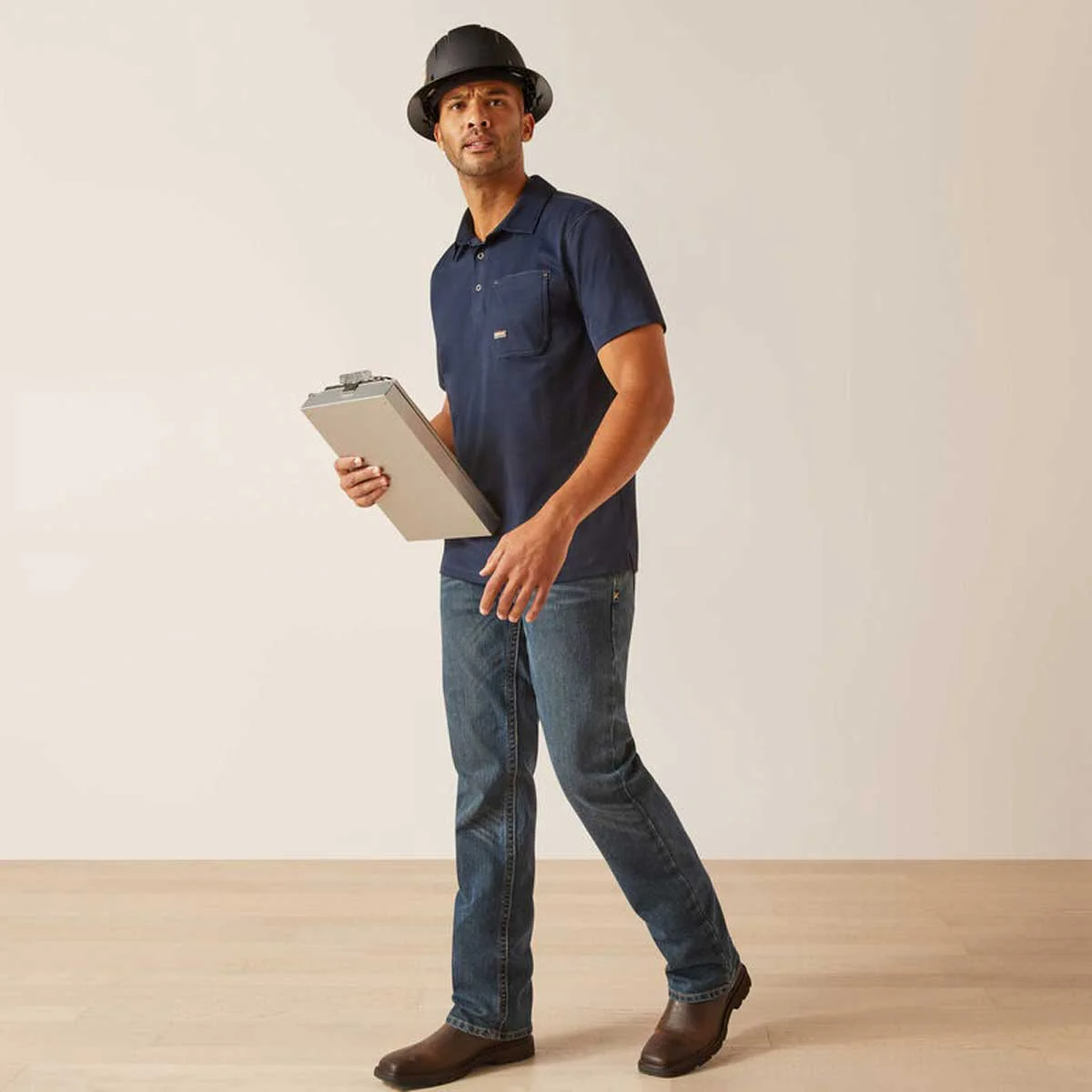 ARIAT Rebar Polo Shirt - Mens - Navy - Image 3