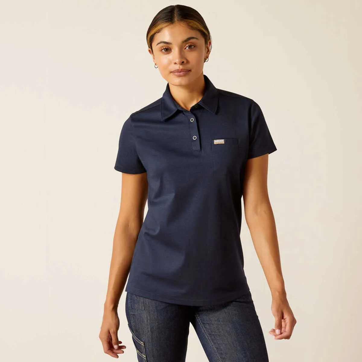 ARIAT Rebar Polo Shirt - Womens - Navy