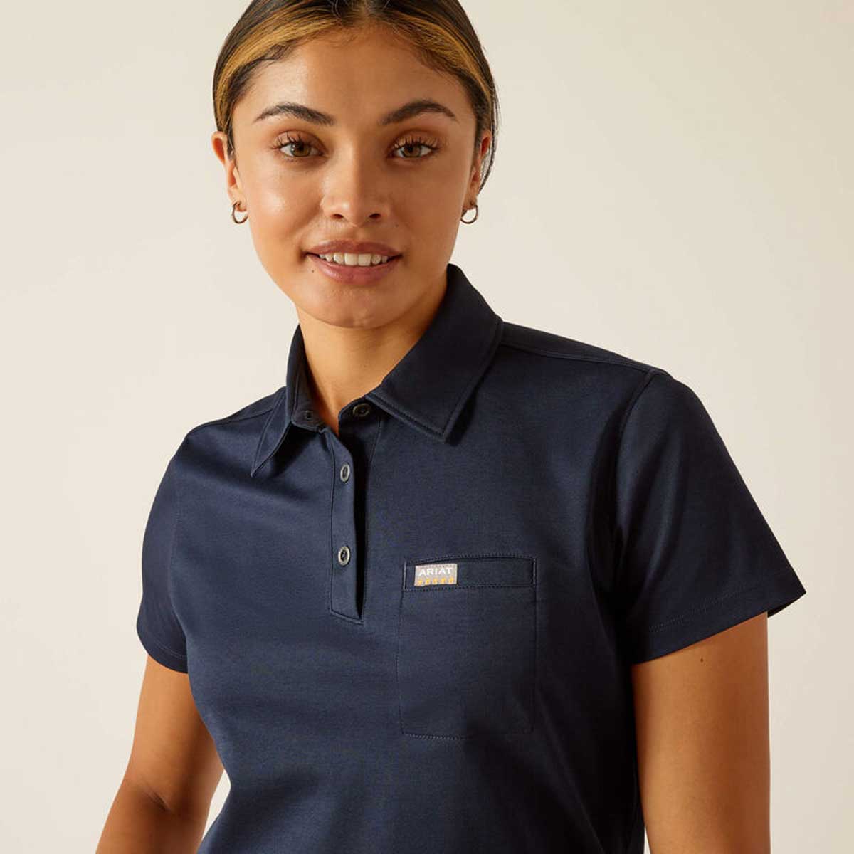 ARIAT Rebar Polo Shirt - Womens - Navy - Image 4