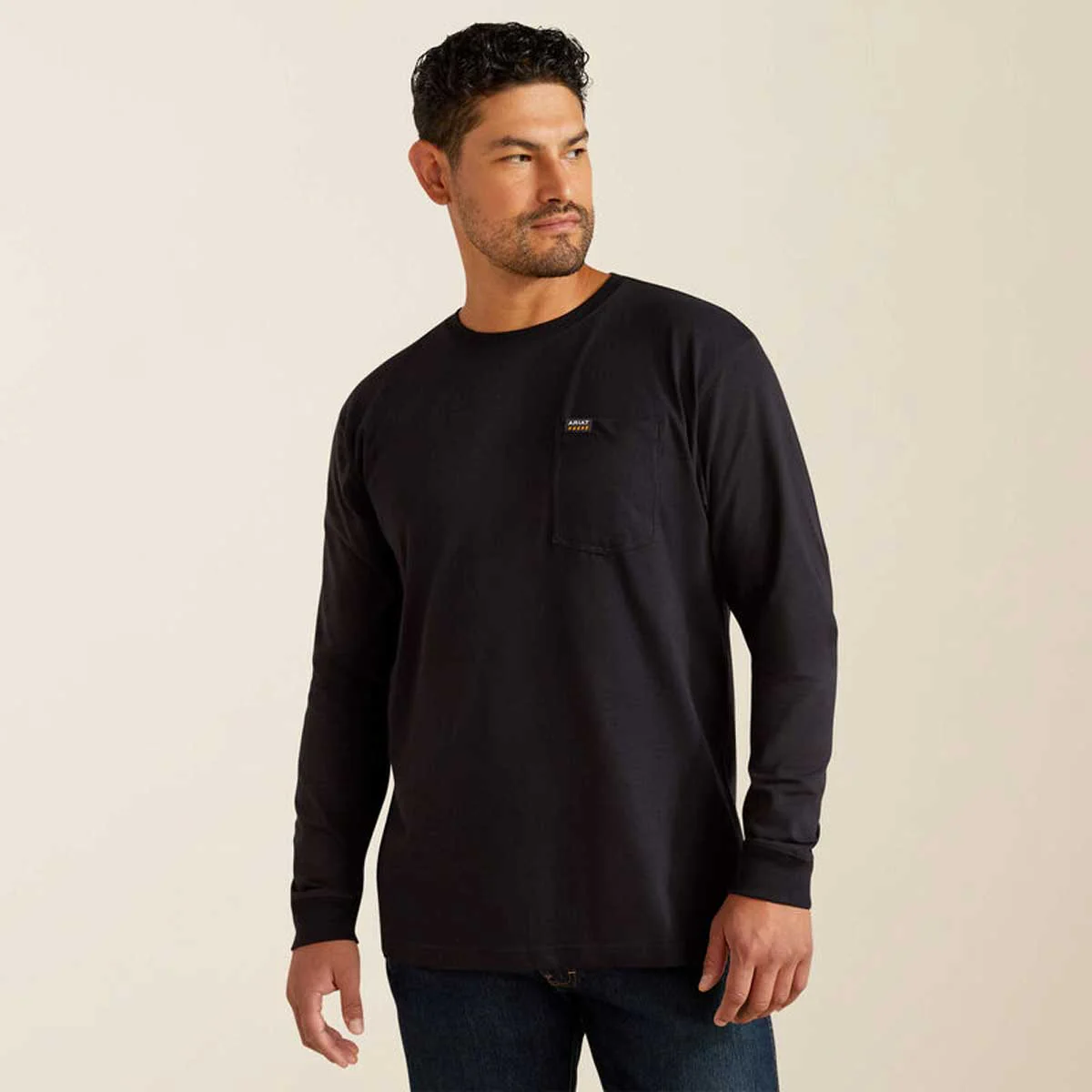 ARIAT Rebar Strong Cotton Pocket Shirt - Mens - Black - Image 2