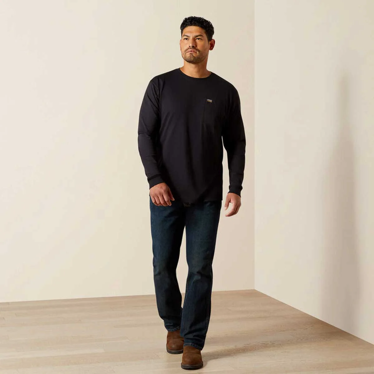 ARIAT Rebar Strong Cotton Pocket Shirt - Mens - Black - Image 3