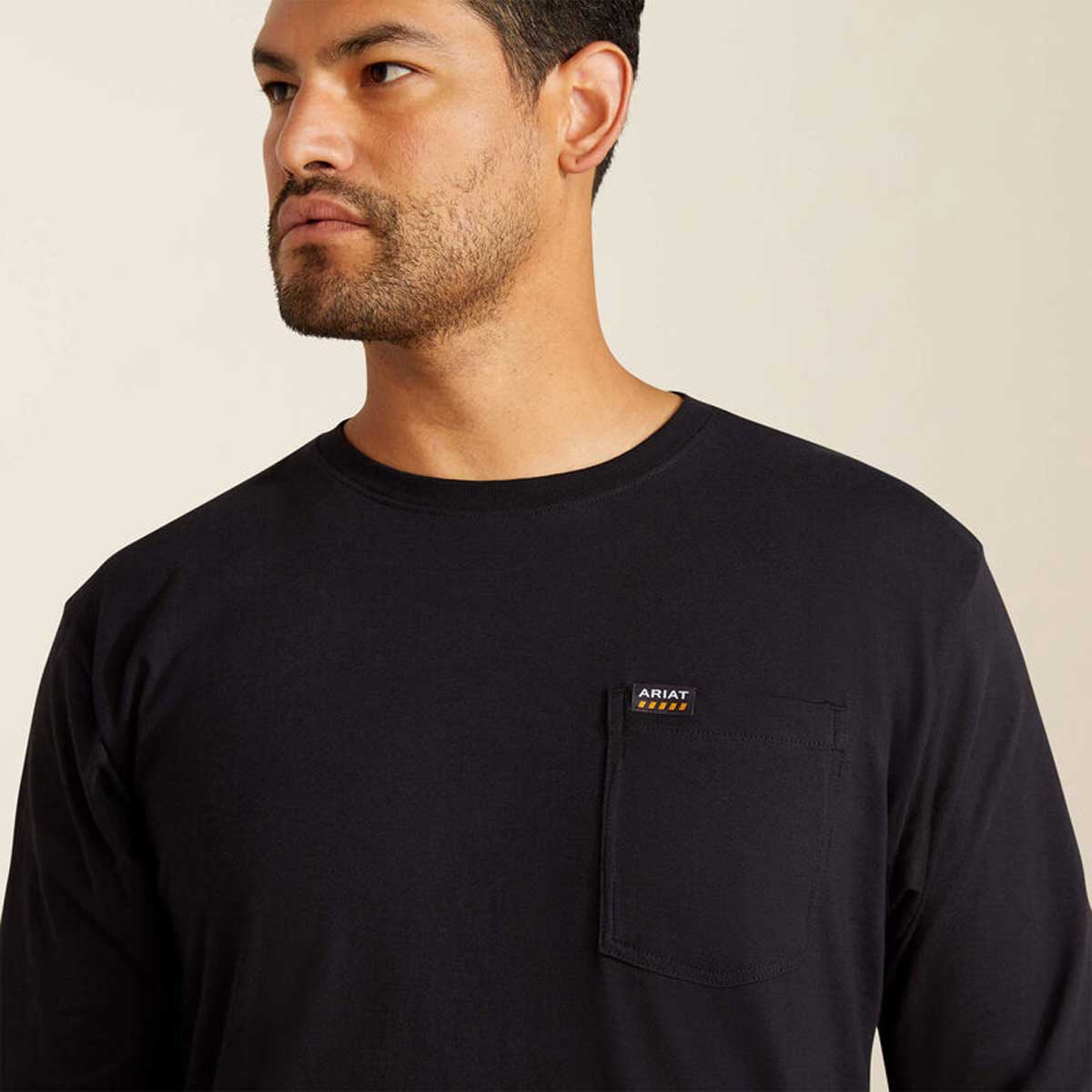 ARIAT Rebar Strong Cotton Pocket Shirt - Mens - Black - Image 4