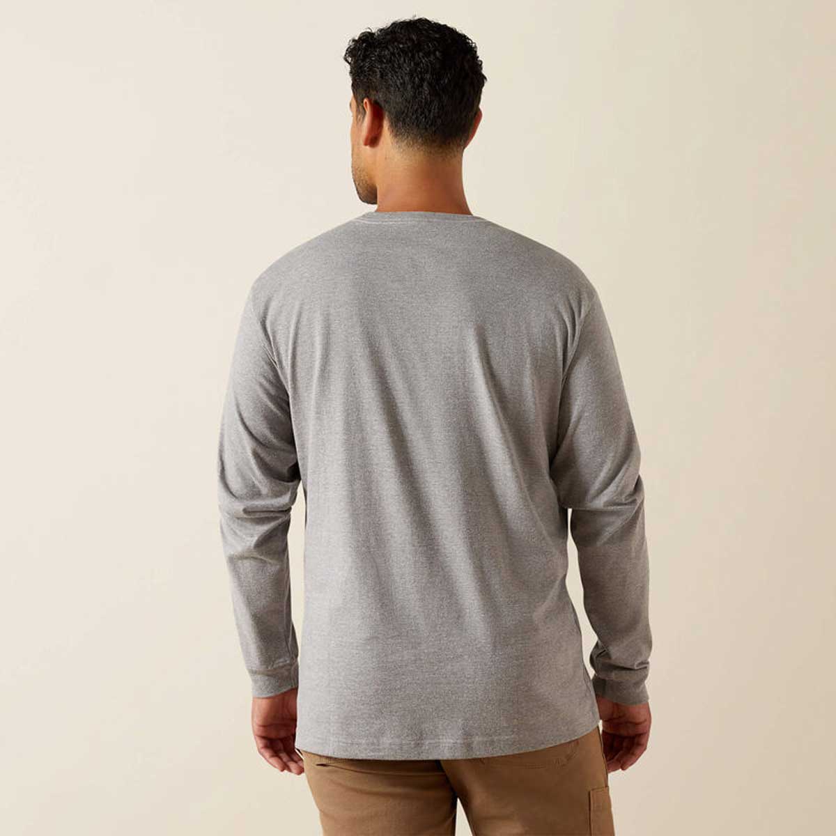 ARIAT Rebar Strong Cotton Pocket Shirt - Mens - Heather Grey - Image 2