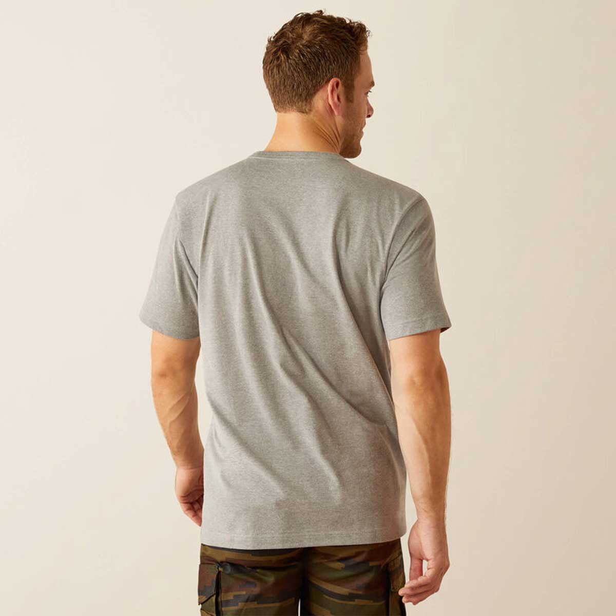 ARIAT Rebar Strong Cotton T-Shirt - Mens - Grey Heather - Image 2