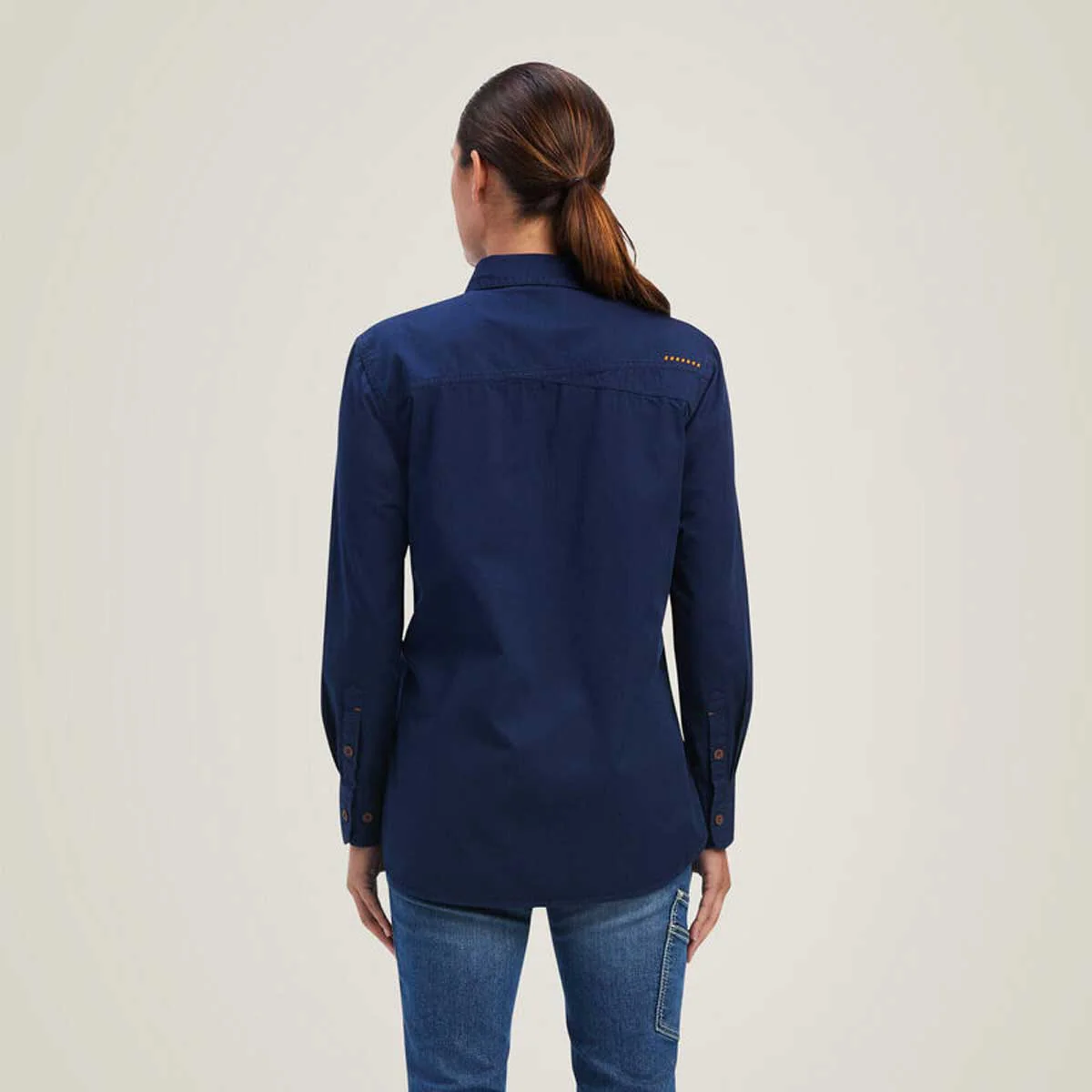 ARIAT Rebar Washed Twill Work Shirt - Womens - Navy - Image 3