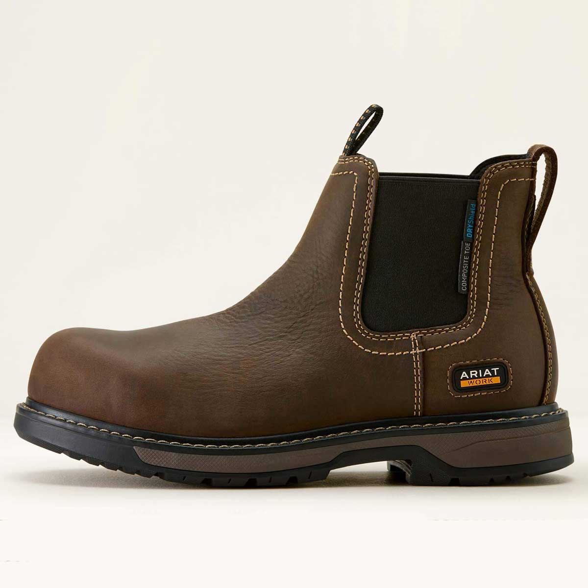 ARIAT Riveter Chelsea Waterproof Work Boots – Women's Composite Toe – Dark Brown - Image 3