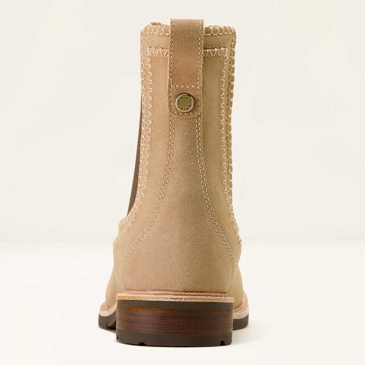 ARIAT Wexford Whipstitch Chelsea Boots - Womens -  Camel Suede - Image 3