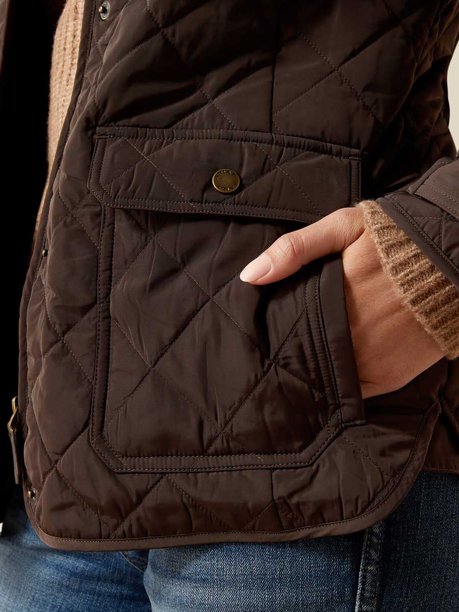ARIAT Woodside Quilted Insulated Jacket - Womens - Coffee Bean - Image 8