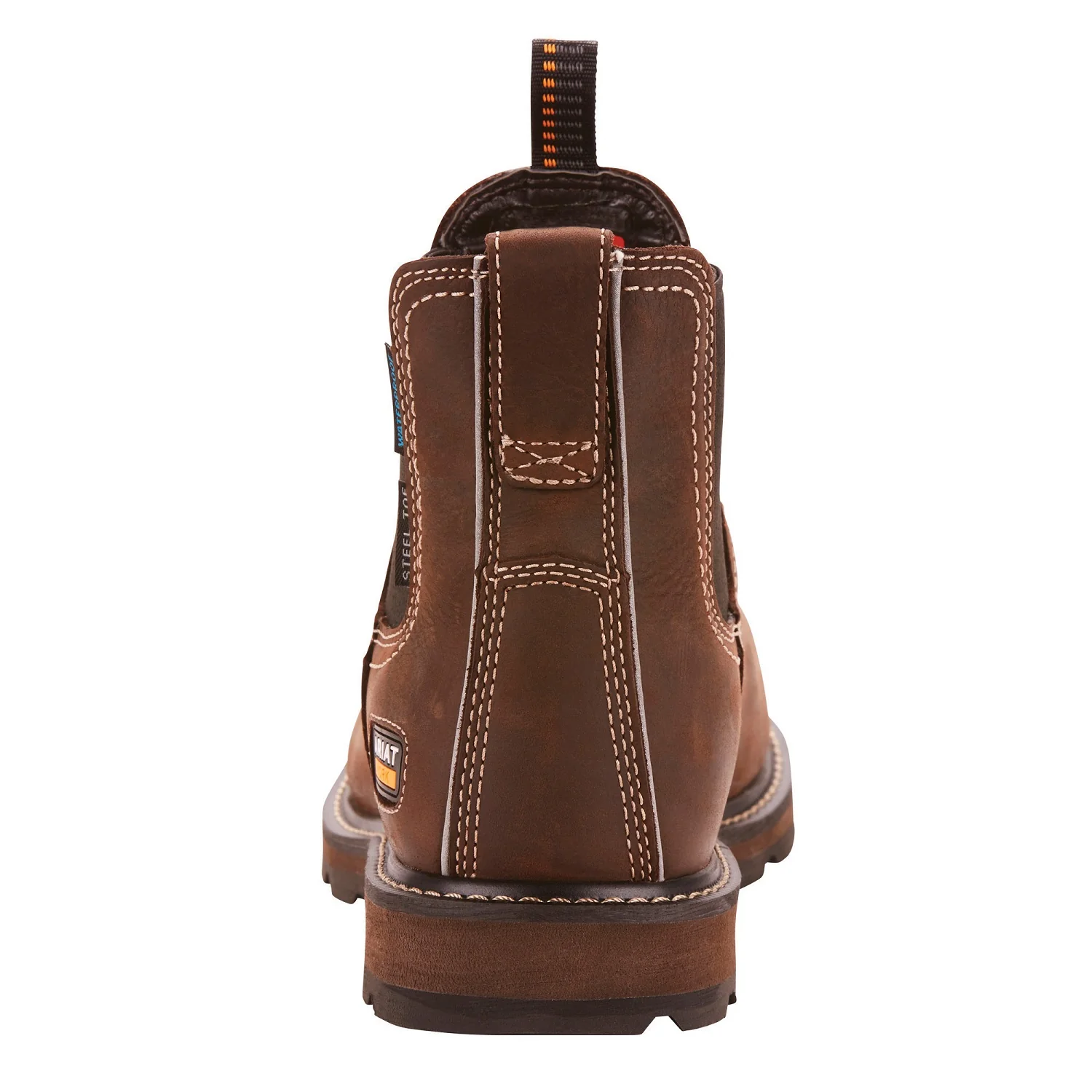 ARIAT Groundbreaker Chelsea Work Boots - Mens H2O Steel Toe Cap - Dark Brown - Image 5
