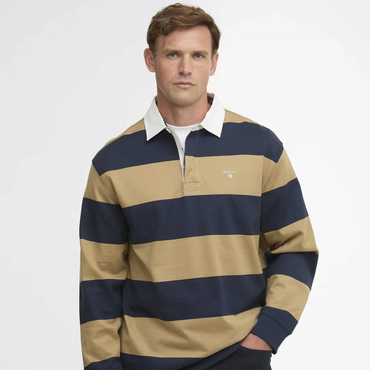 BARBOUR Broome Rugby Shirt - Mens - Navy / Trench