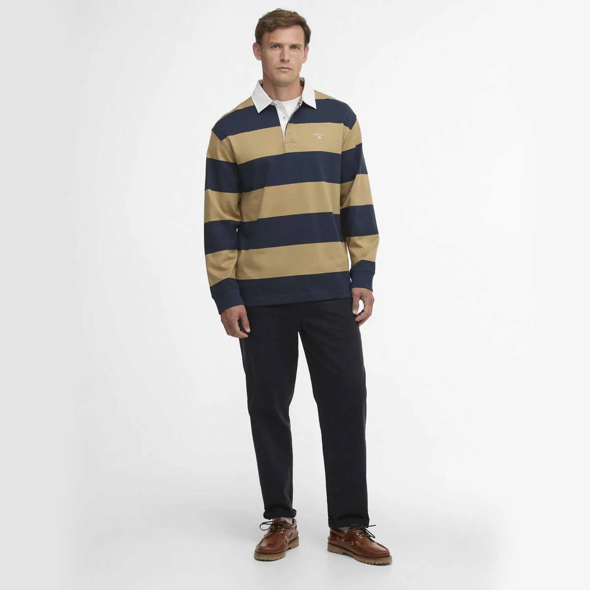 BARBOUR Broome Rugby Shirt - Mens - Navy / Trench - Image 2