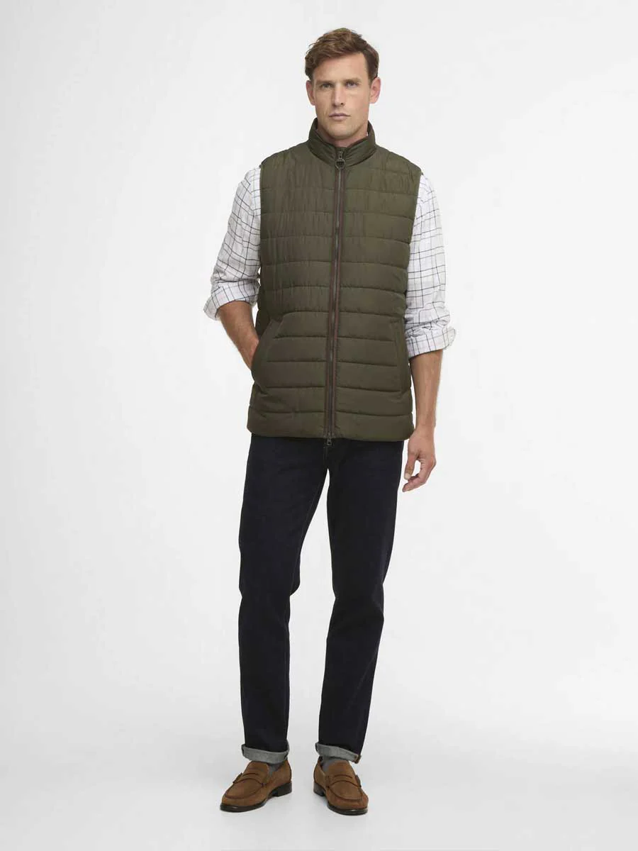 BARBOUR Broughton Quilted Gilet - Mens - Olive - Image 4