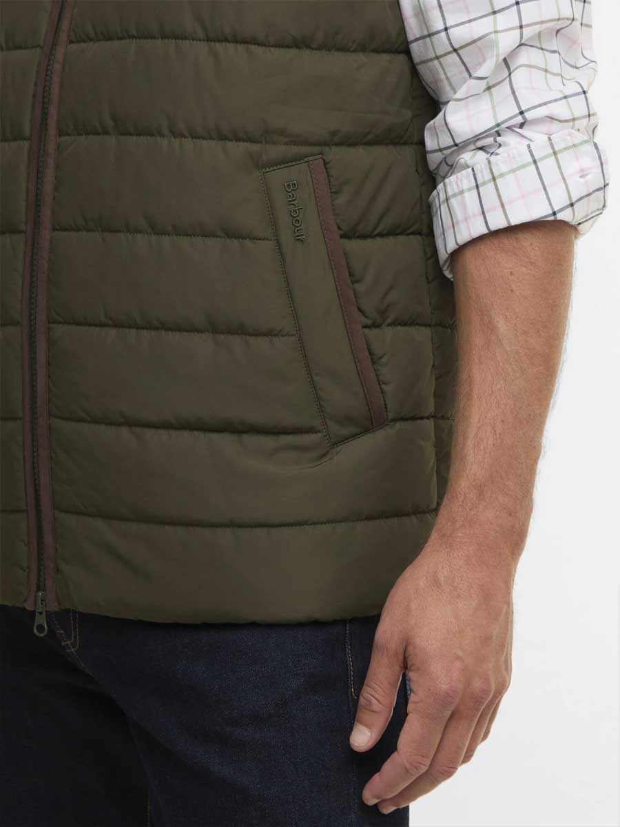 BARBOUR Broughton Quilted Gilet - Mens - Olive - Image 6