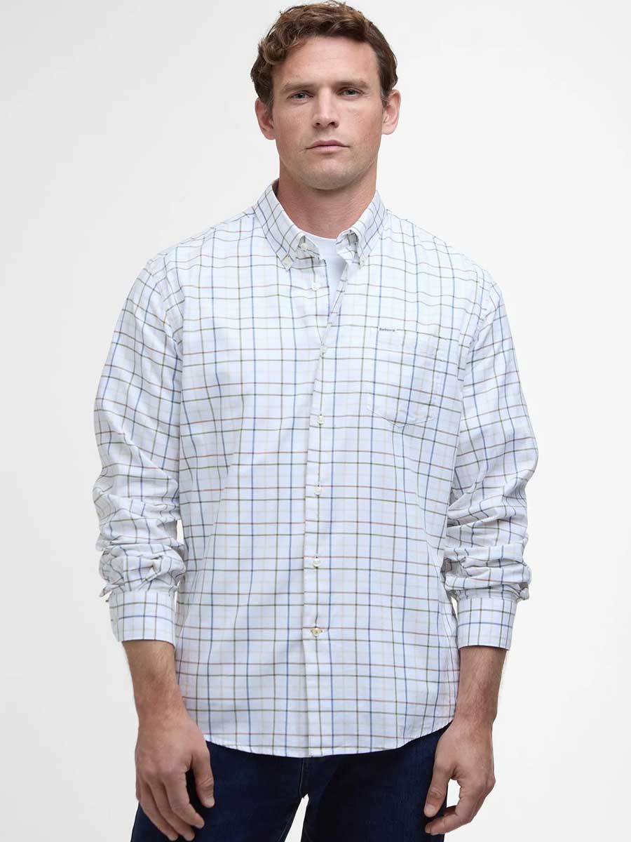 BARBOUR Caswell Tattersall Regular Long-Sleeved Shirt - Mens - Pine Green - Image 2