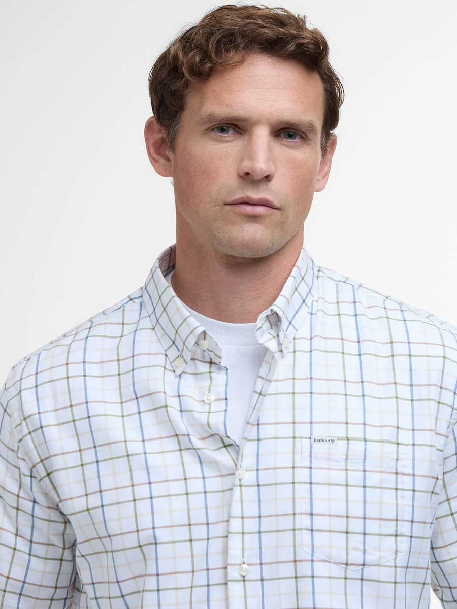 BARBOUR Caswell Tattersall Regular Long-Sleeved Shirt - Mens - Pine Green - Image 5
