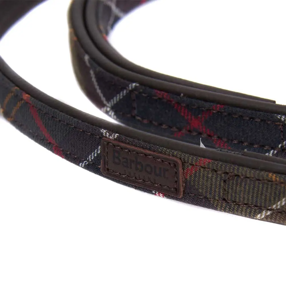 BARBOUR Classic Leather Dog Lead - Tartan - Image 3