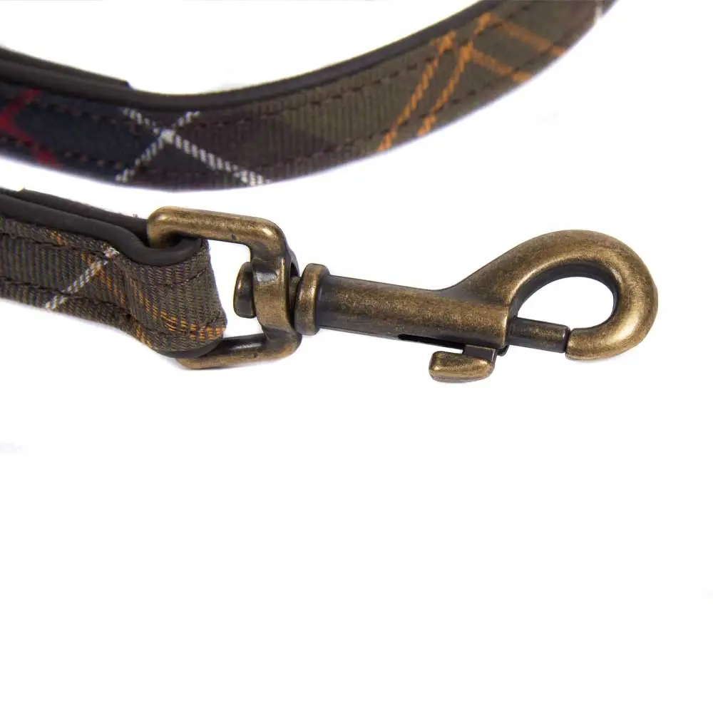 BARBOUR Classic Leather Dog Lead - Tartan - Image 6