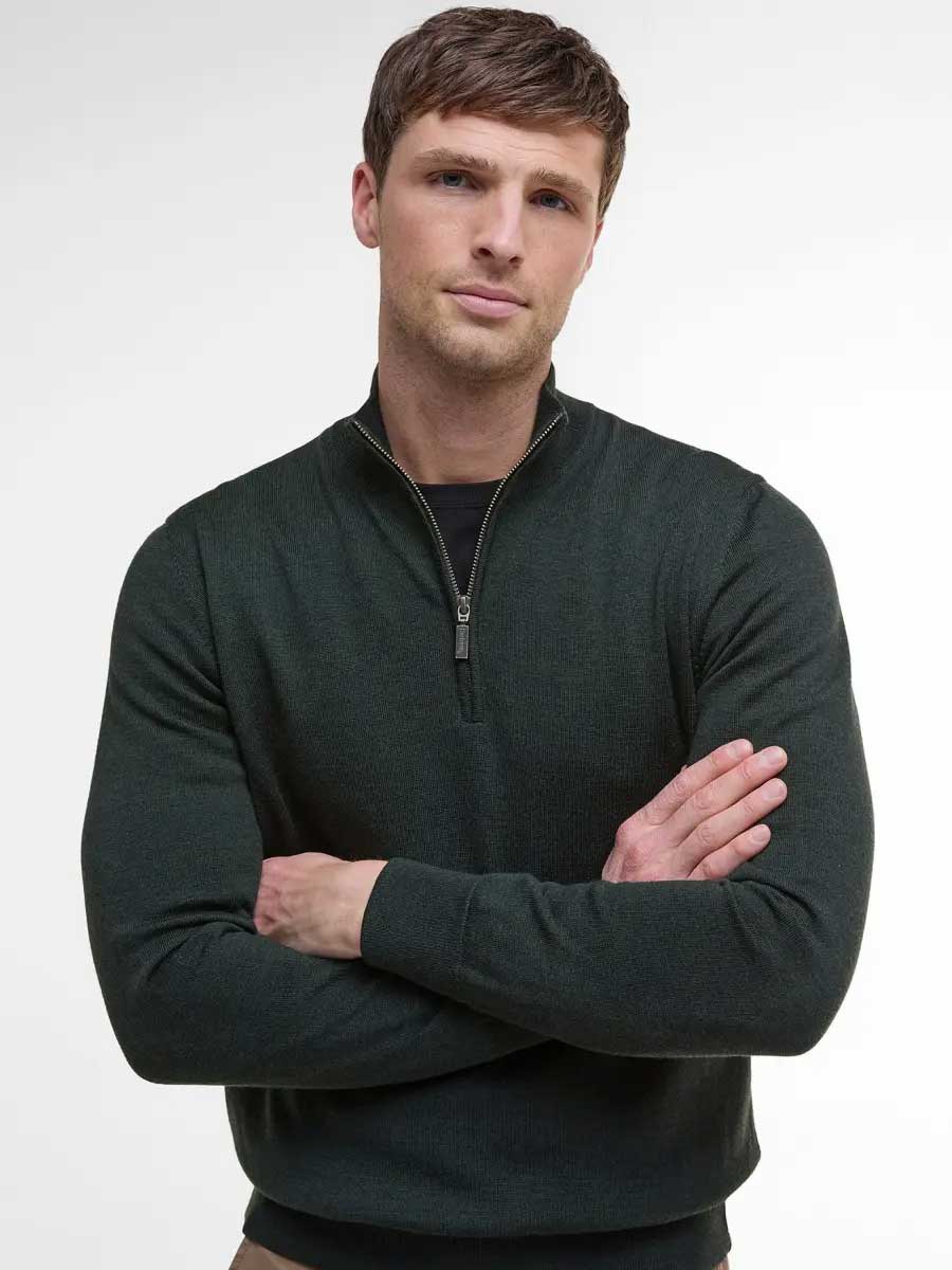 40% OFF BARBOUR Gamlin Waterproof Half Zip Jumper - Mens - Olive - Size: MEDIUM - Image 2