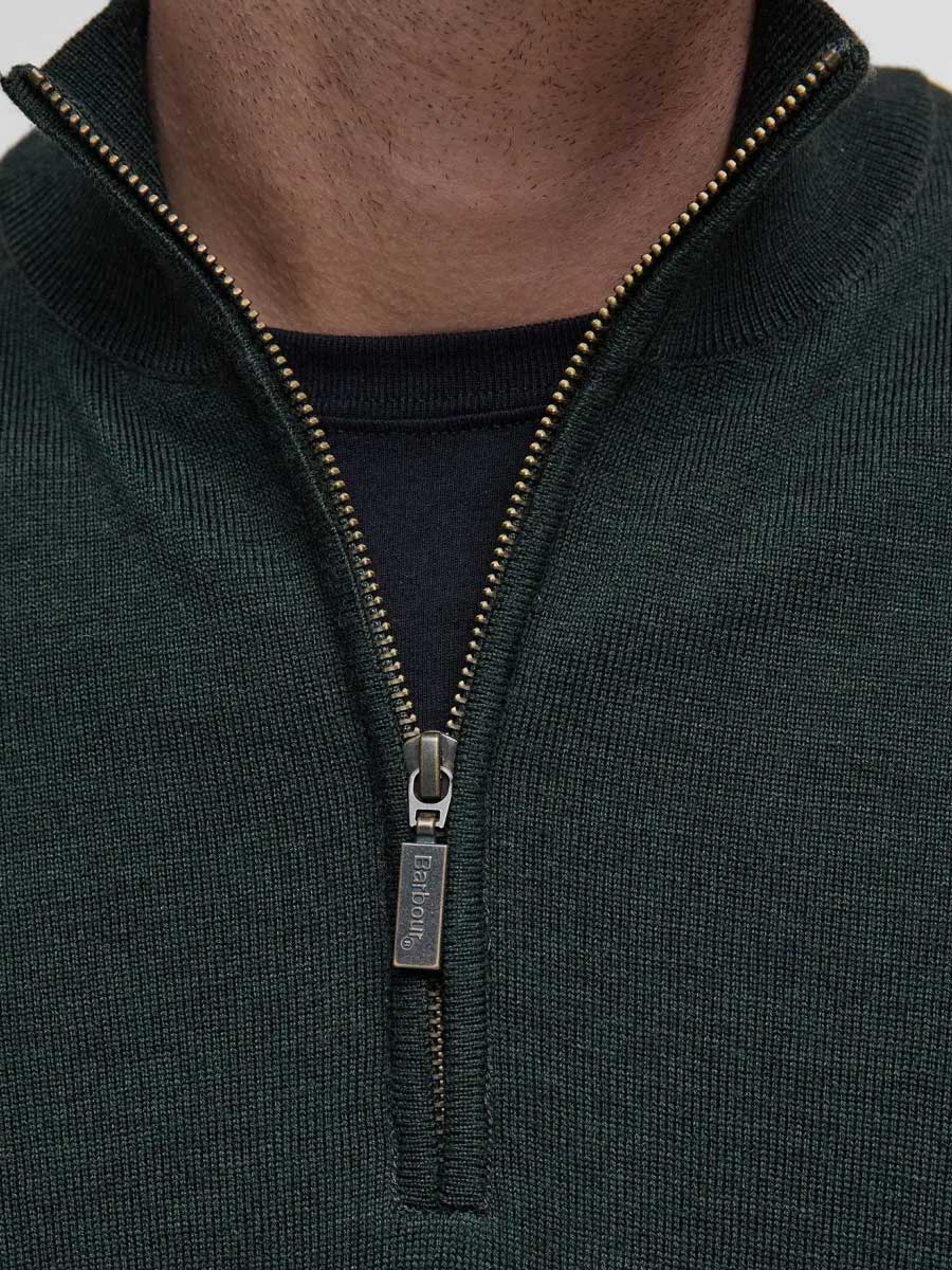 40% OFF BARBOUR Gamlin Waterproof Half Zip Jumper - Mens - Olive - Size: MEDIUM - Image 3