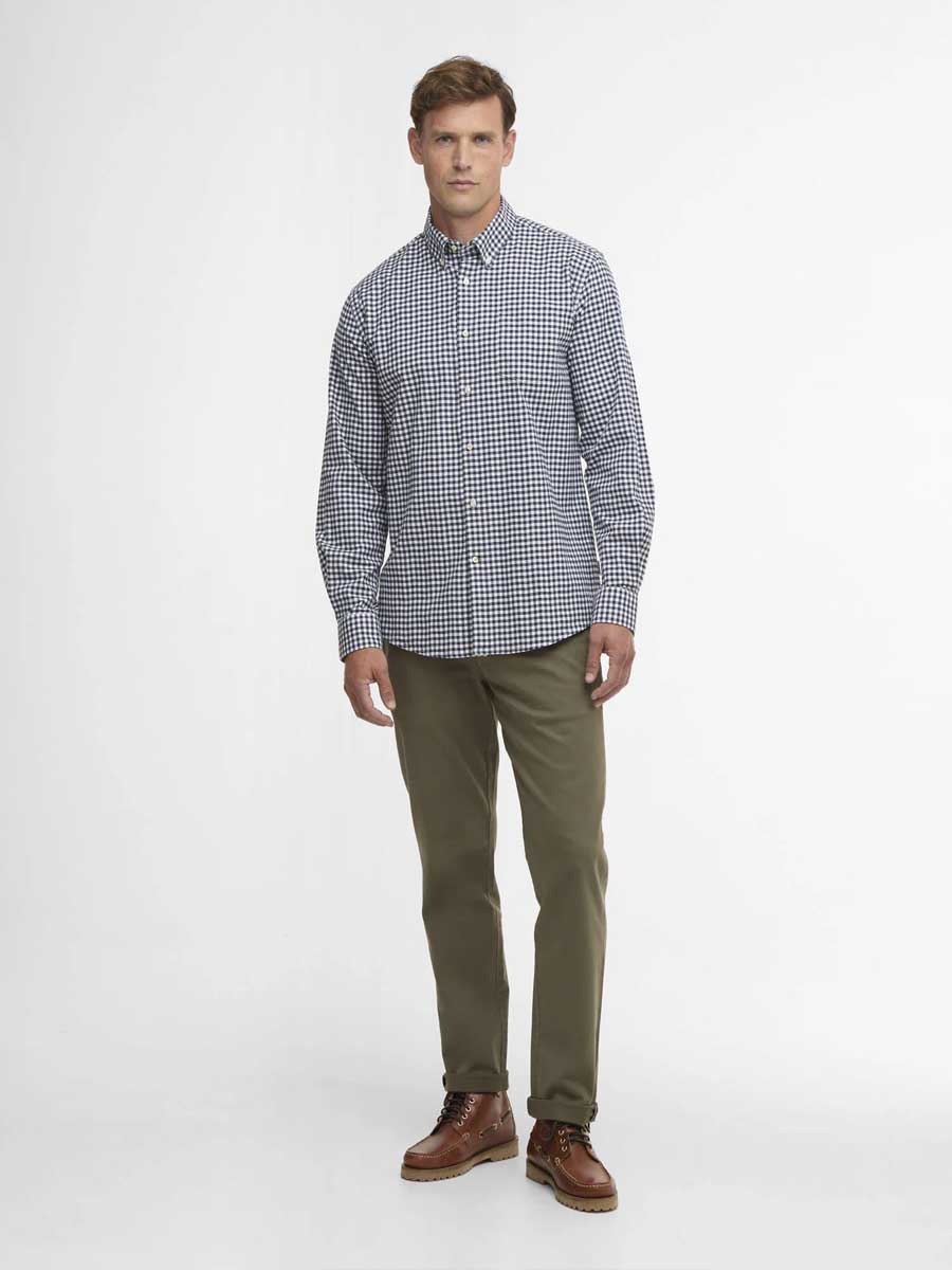 BARBOUR Gingham Aukside Regular Shirt - Mens - Navy - Image 3