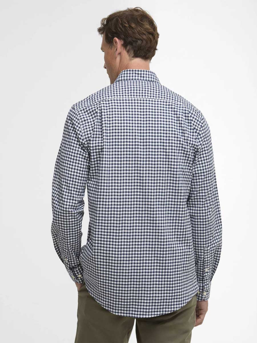BARBOUR Gingham Aukside Regular Shirt - Mens - Navy - Image 4