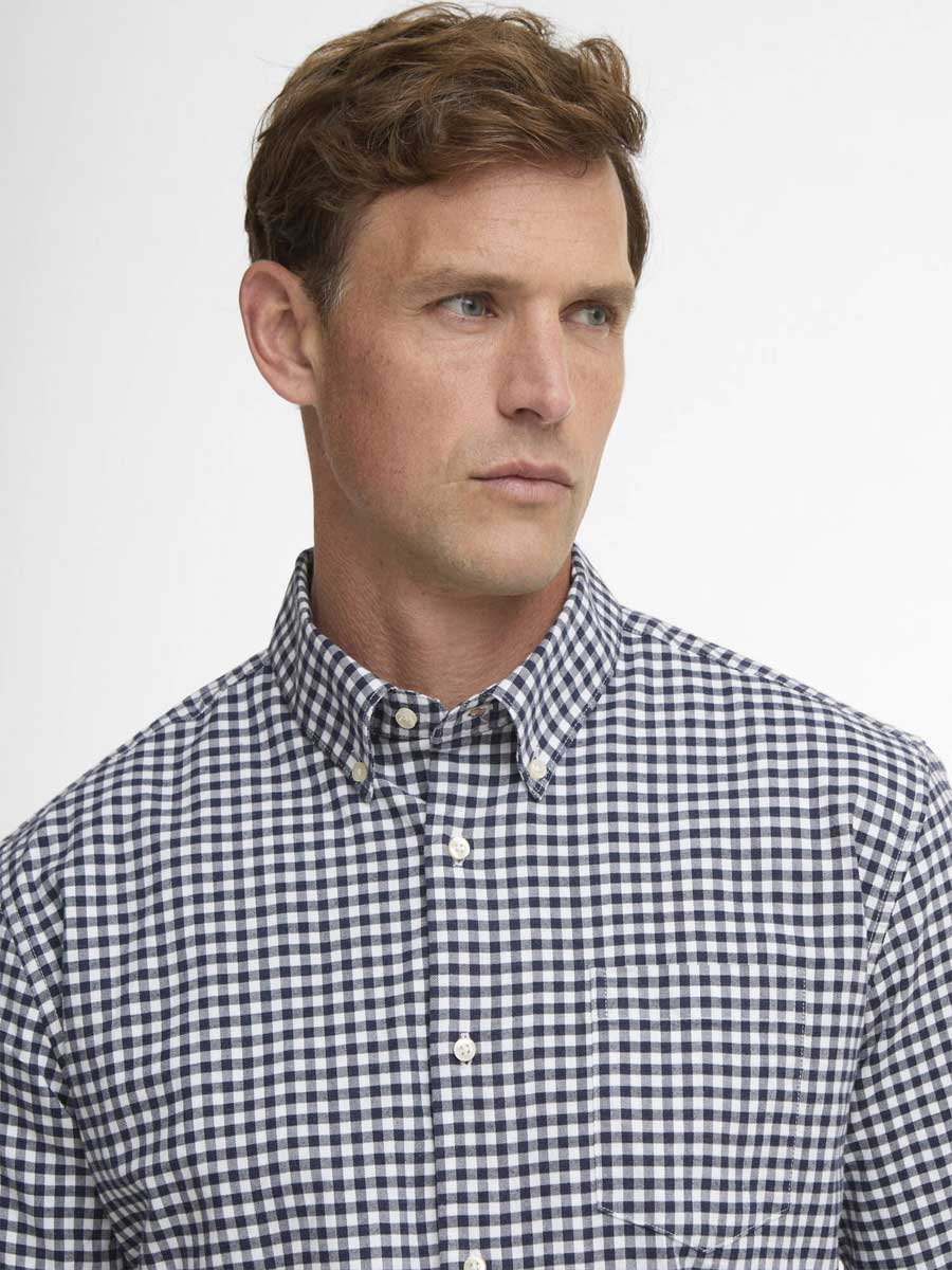 BARBOUR Gingham Aukside Regular Shirt - Mens - Navy - Image 5