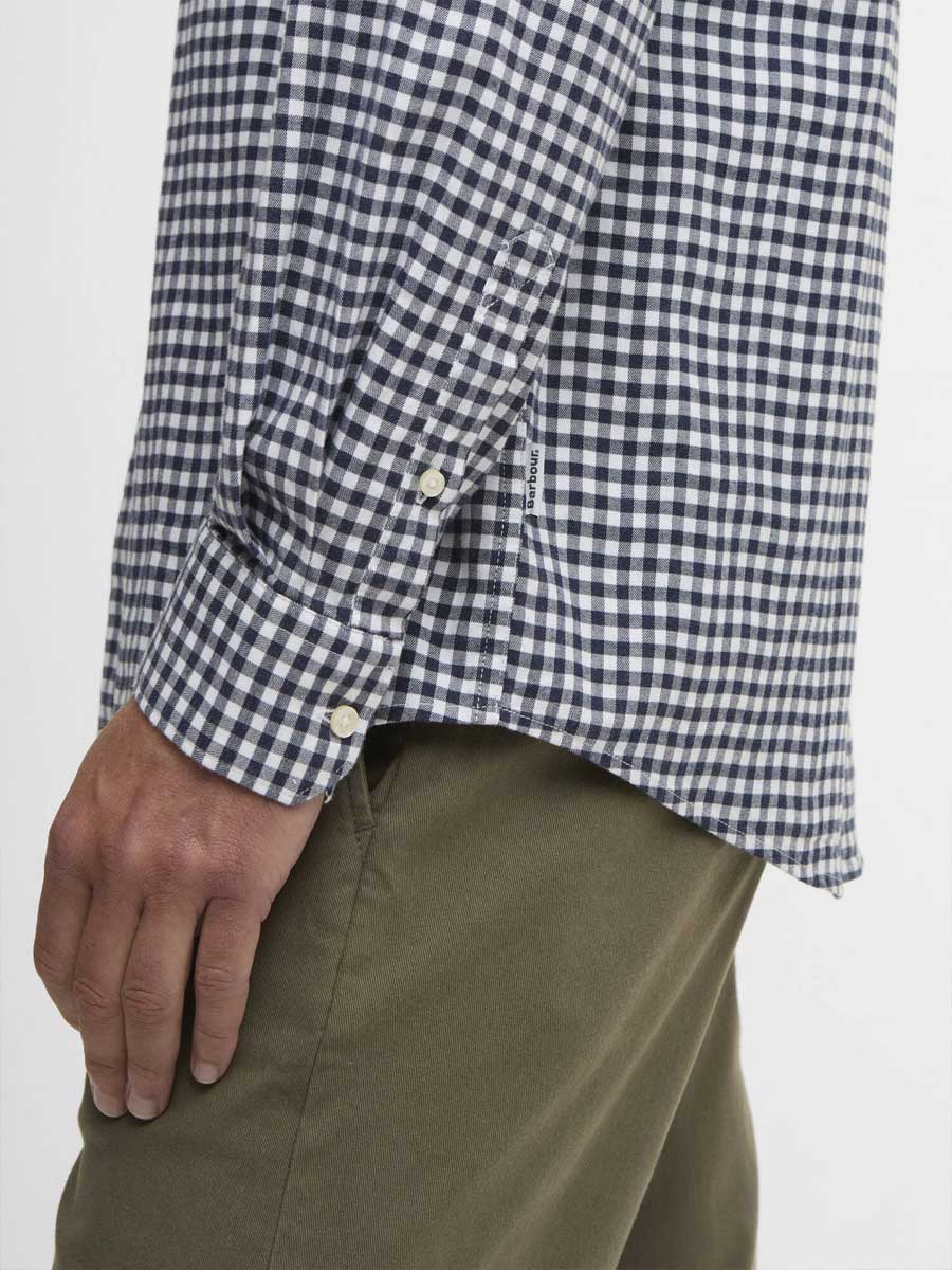 BARBOUR Gingham Aukside Regular Shirt - Mens - Navy - Image 6