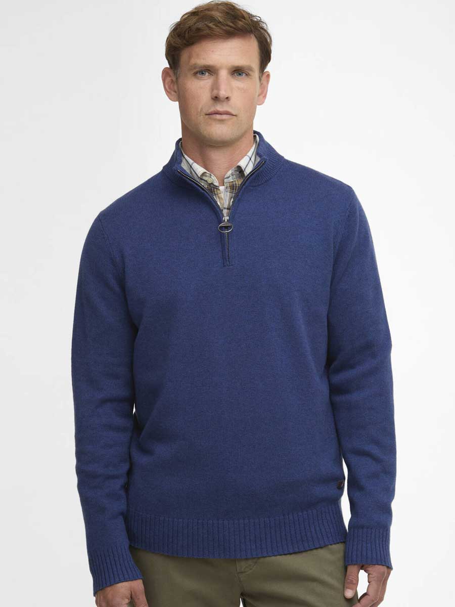 BARBOUR Kelson 1/4 Zip Jumper - Mens - Blue