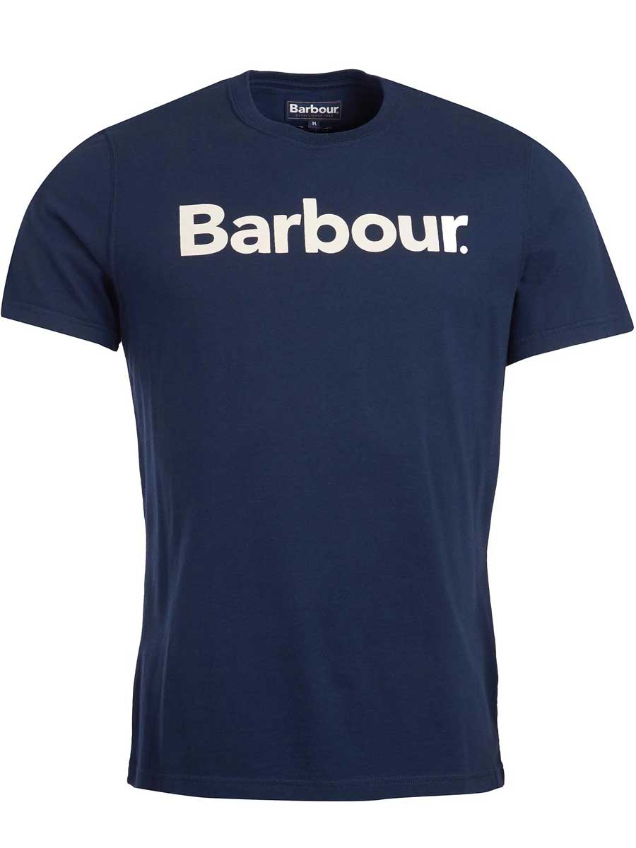 BARBOUR Logo T-Shirt - Mens Cotton Tee - New Navy - Image 2