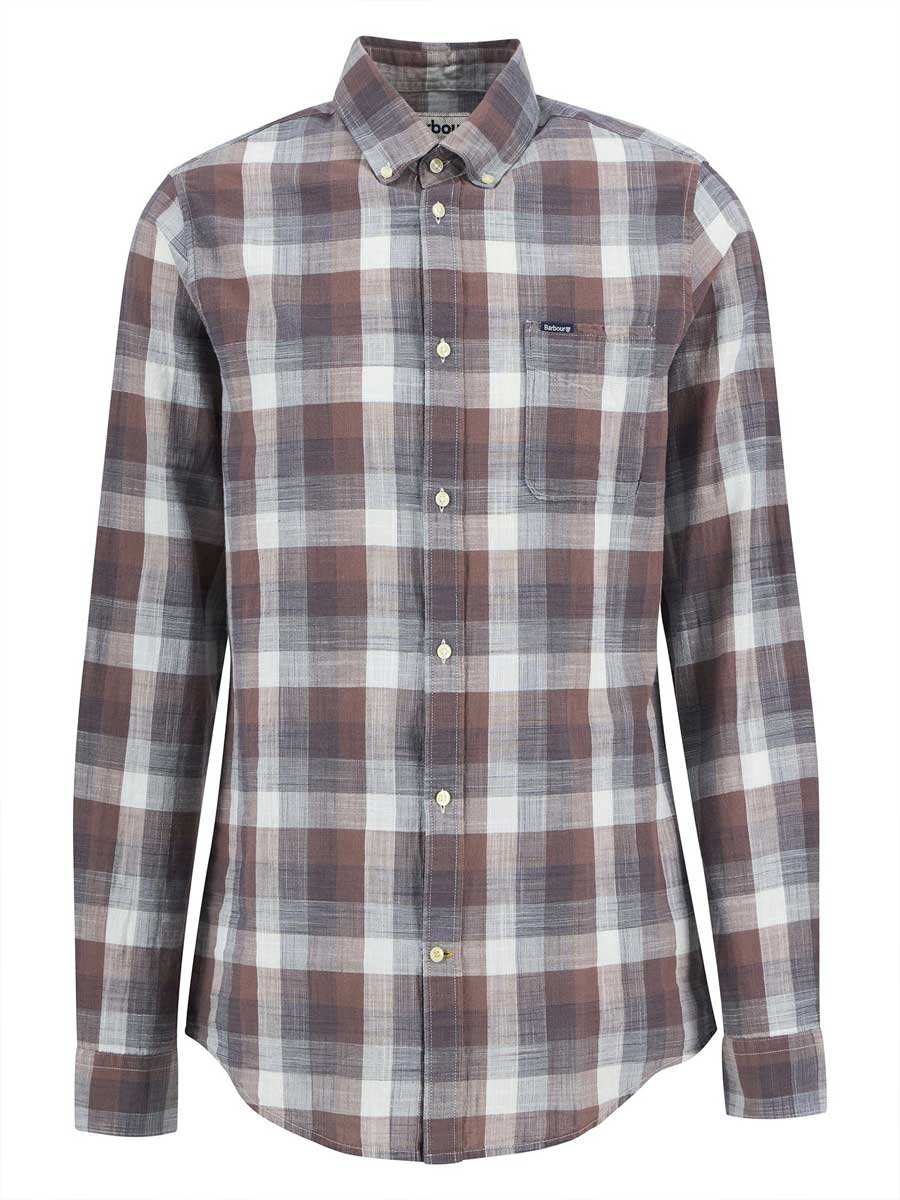 BARBOUR Men's Hillroad Tailored Long-Sleeved Shirt - Peppercorn - Image 2