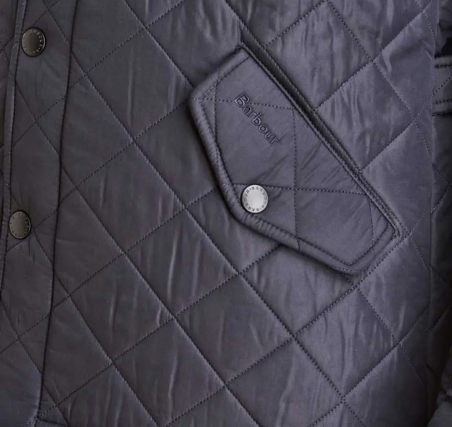 BARBOUR Powell Quilted Jacket with Fleece Lining - Mens - Navy - Image 5