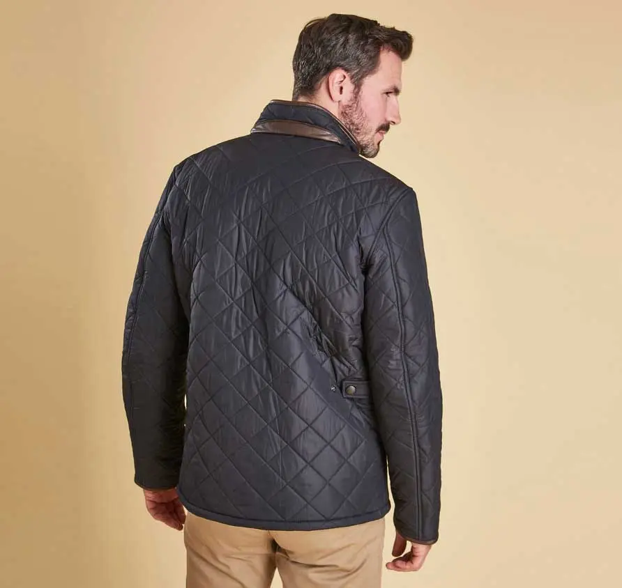 BARBOUR Powell Quilted Jacket with Fleece Lining - Mens - Navy - Image 6
