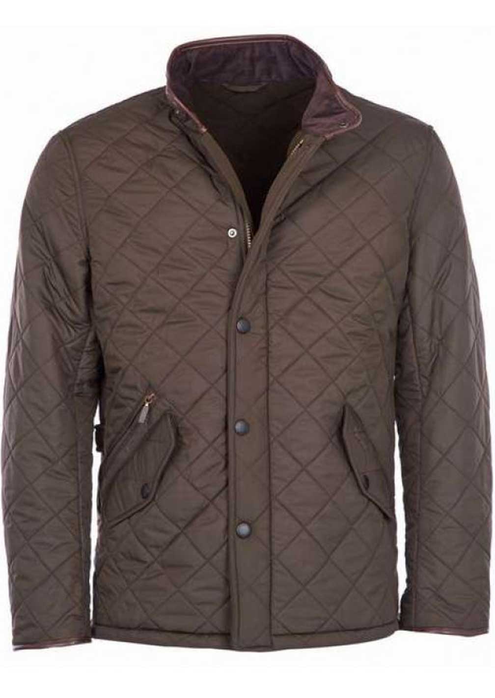 BARBOUR Powell Quilted Jacket with Fleece Lining - Mens - Olive - Image 2