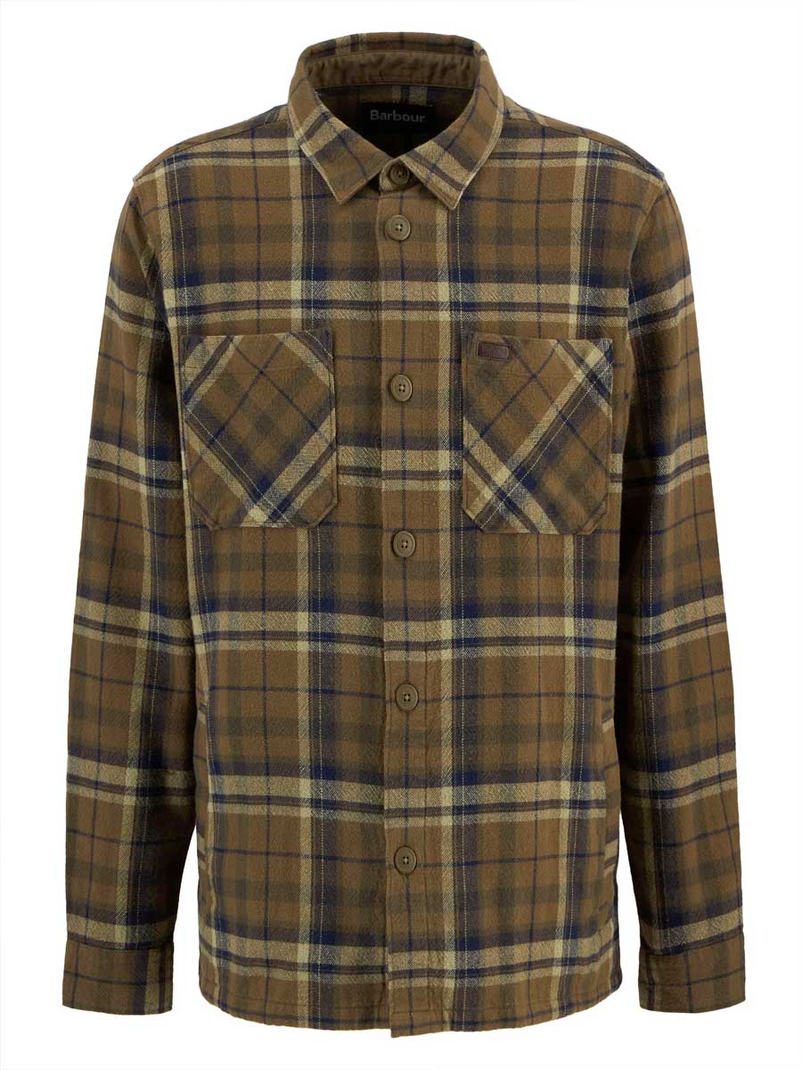 BARBOUR Men's Trent Checkered Overshirt - Olive - Image 2