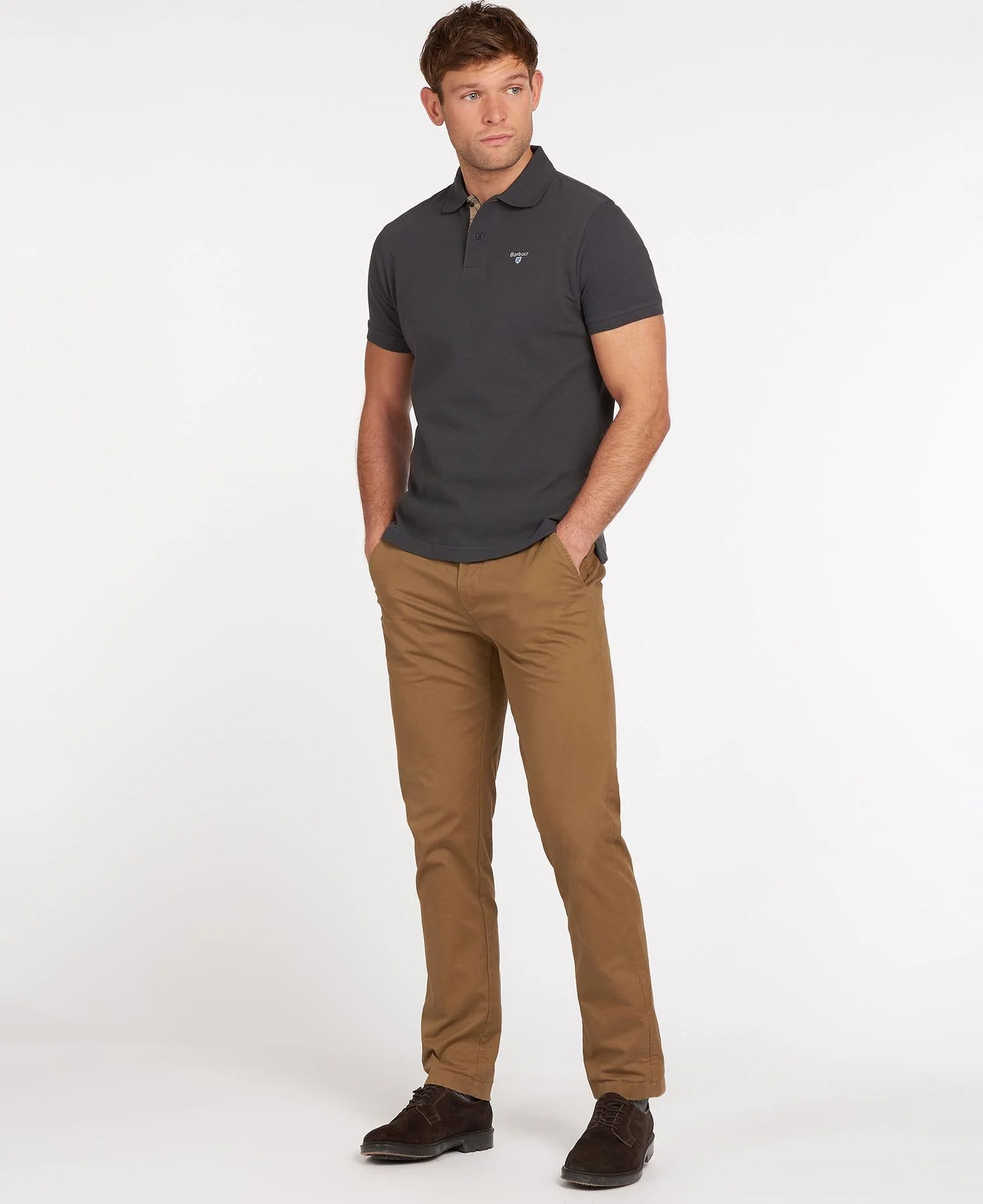BARBOUR Tartan Pique Polo Shirt - Men's - Navy/Dress - Image 4