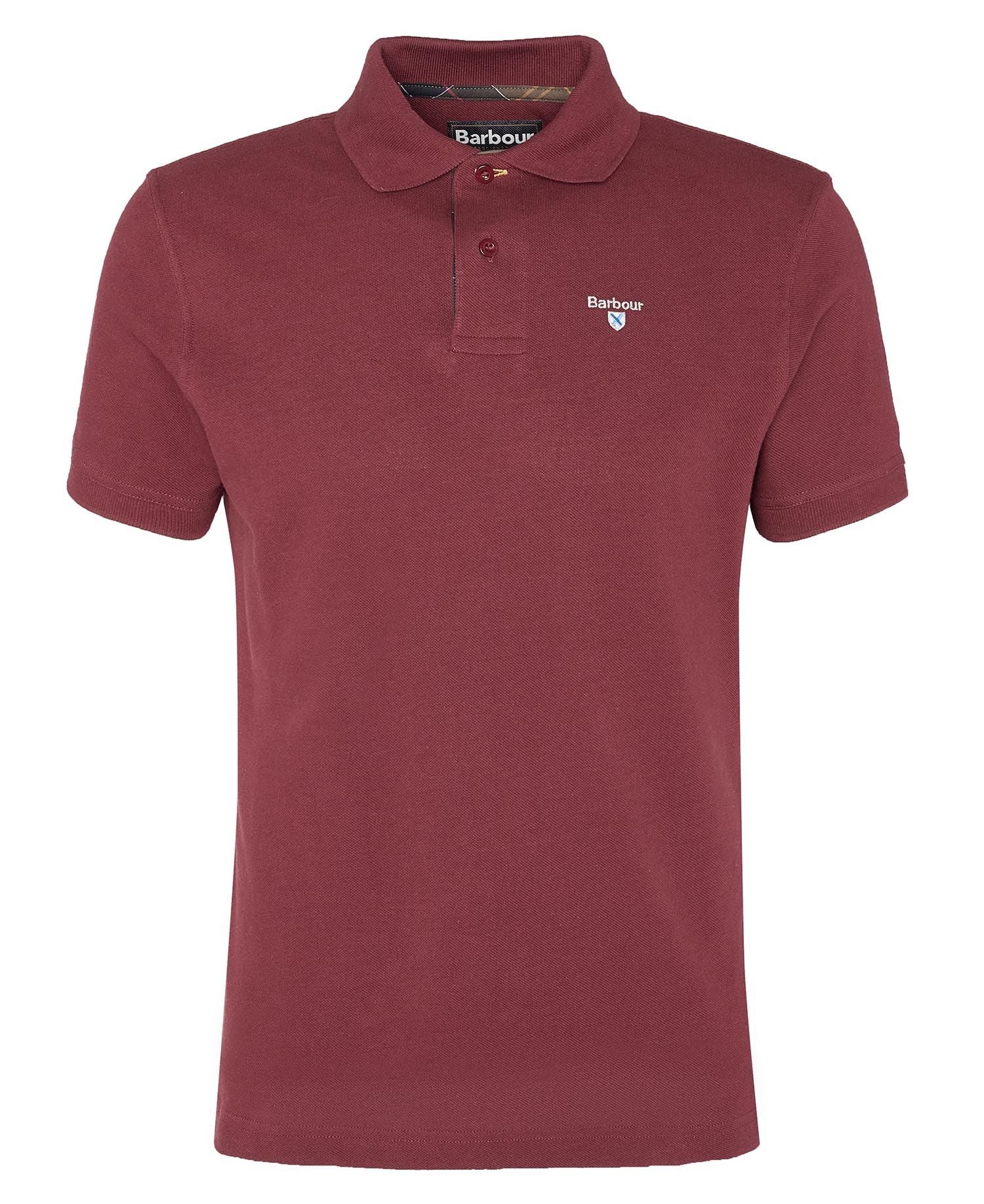 BARBOUR Tartan Pique Polo Shirt - Mens - Ruby - Image 2