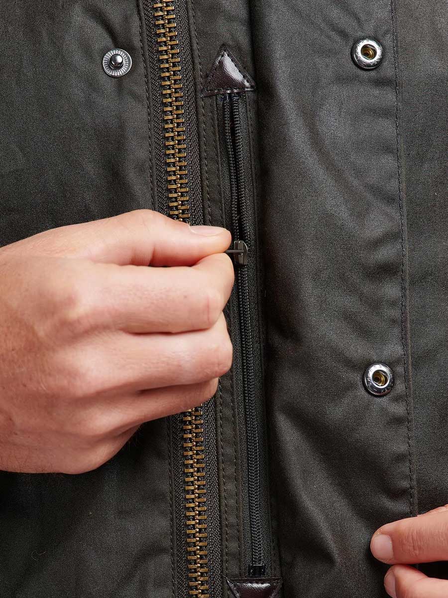 BARBOUR Bristol Wax Jacket - Mens - Olive - Image 6