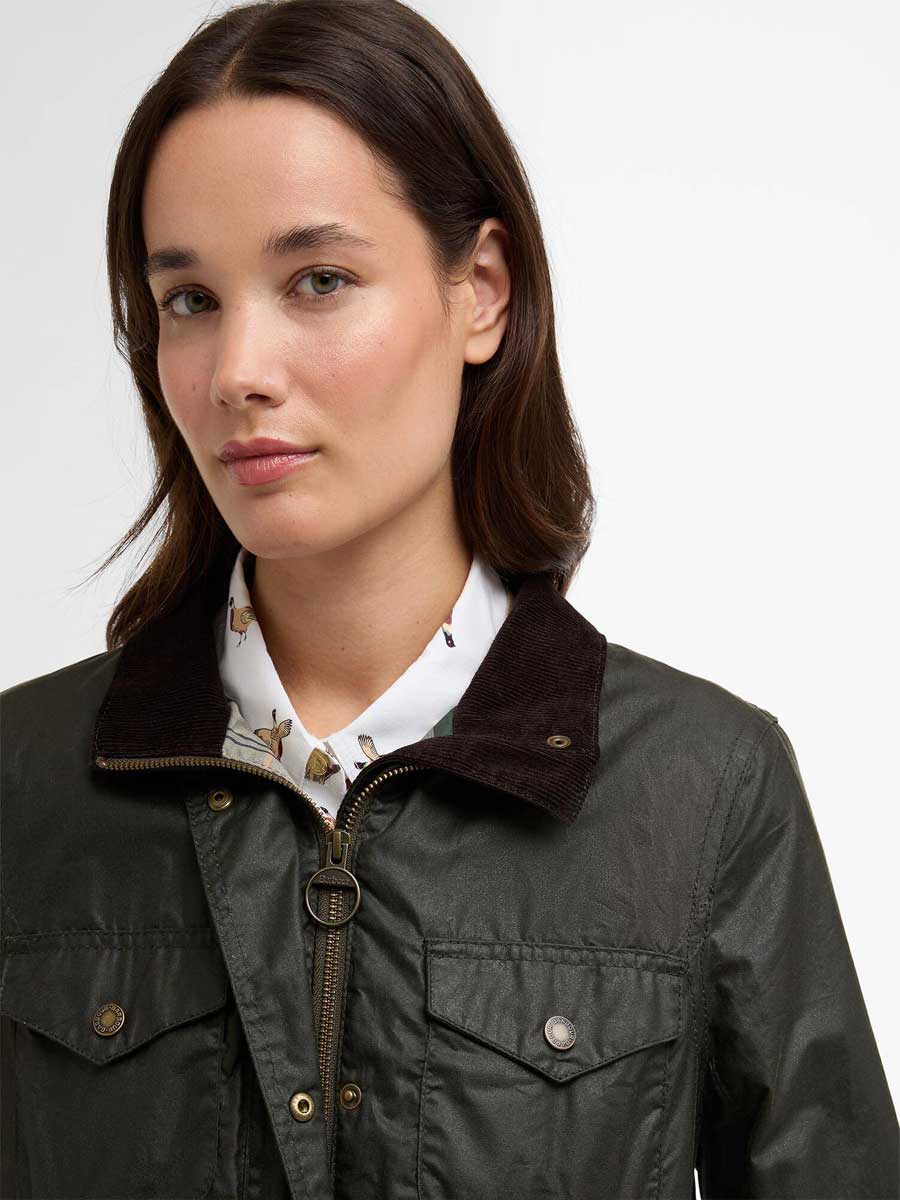 BARBOUR Women's Summer Sapper Waxed Jacket - Archive Olive / Ancient - Image 5