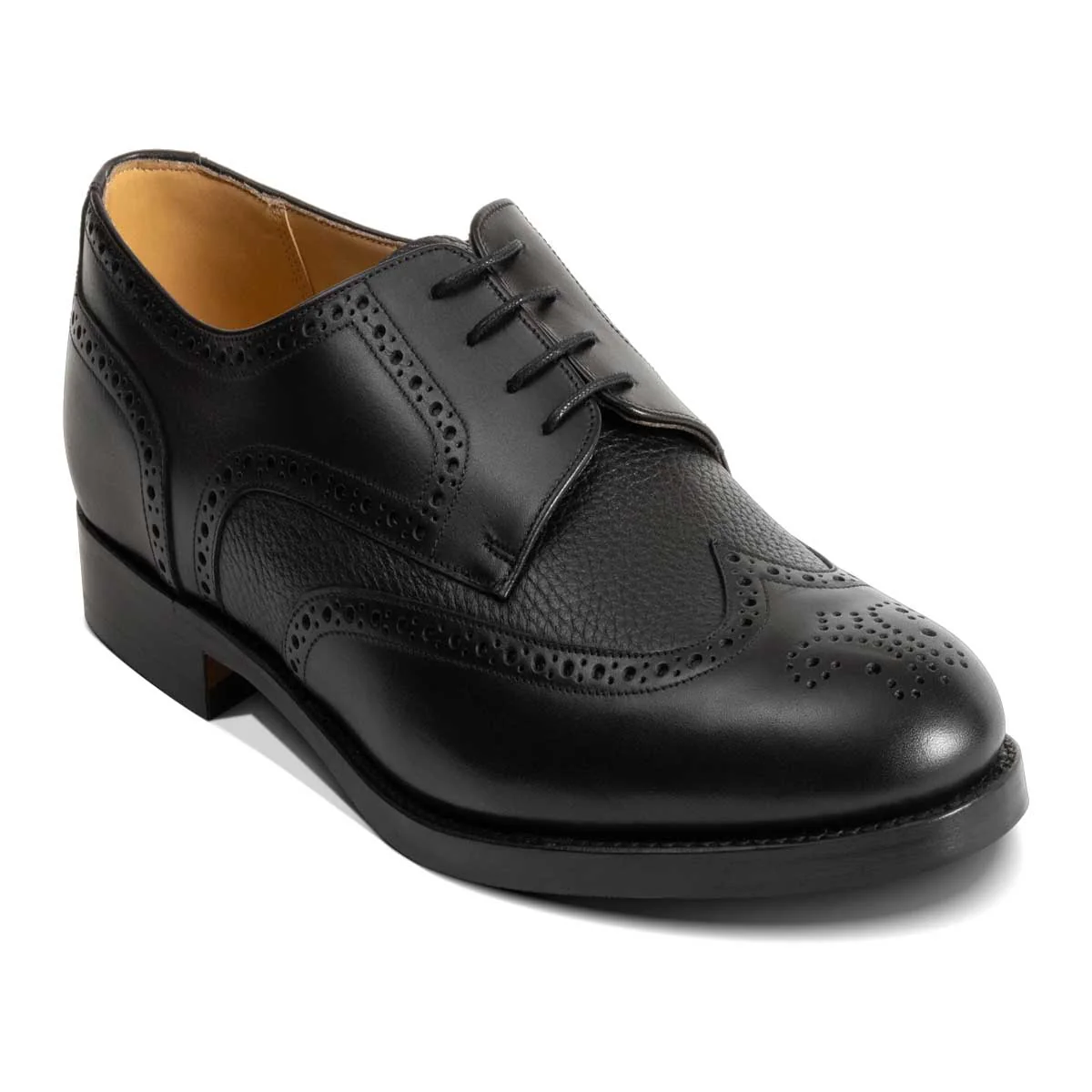 BARKER Athlone Shoes – Mens Oxford – Black Deer Calf