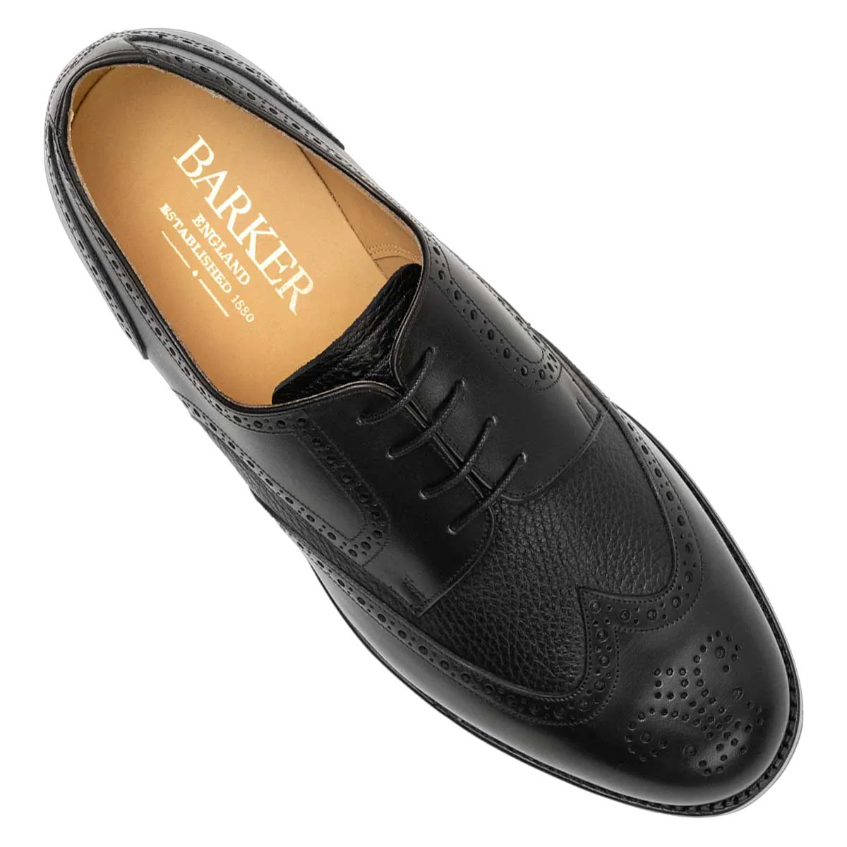 BARKER Athlone Shoes – Mens Oxford – Black Deer Calf - Image 2