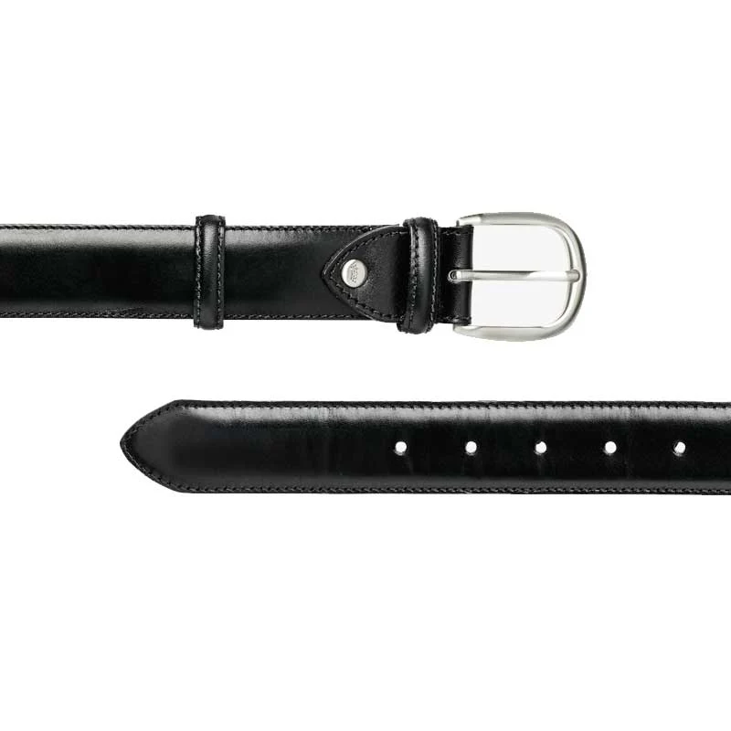 BARKER Belt - Mens Leather Plain - Black Calf - Image 2
