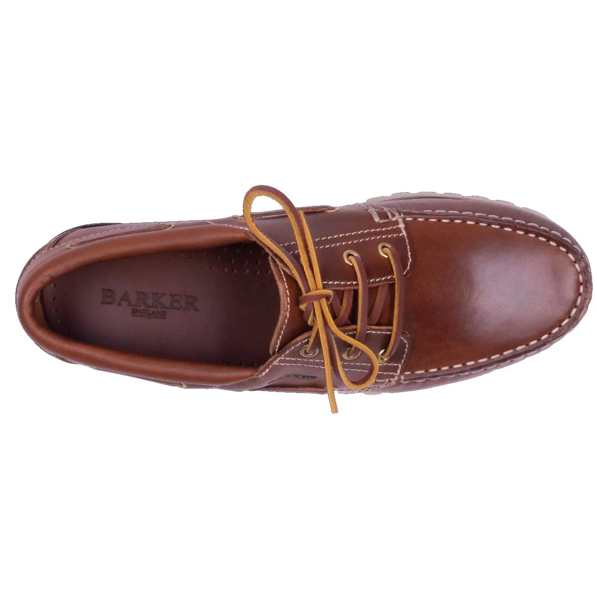 BARKER Brixham Boat Shoes - Mens - Tan Pull Up - Image 3