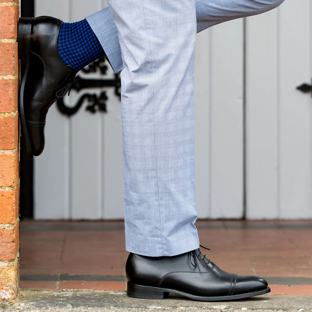 BARKER Burford Shoes - Mens Oxford Dainite Sole - Black Calf - Image 2