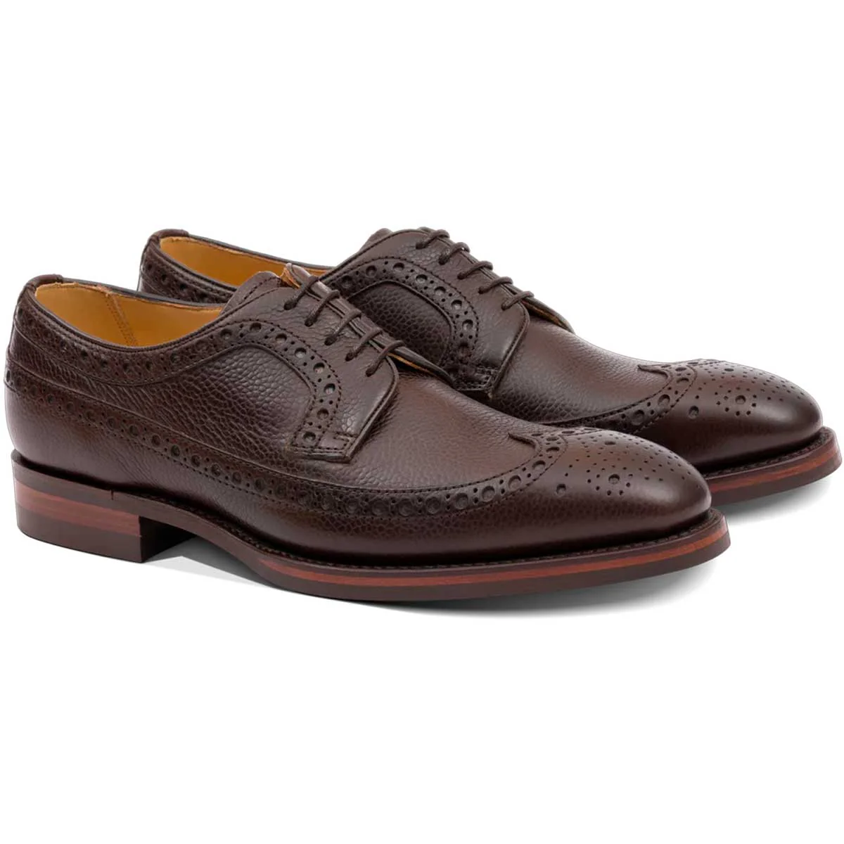 BARKER Calvay Shoes - Mens Country Brogues - Dark Brown Grain - Image 2
