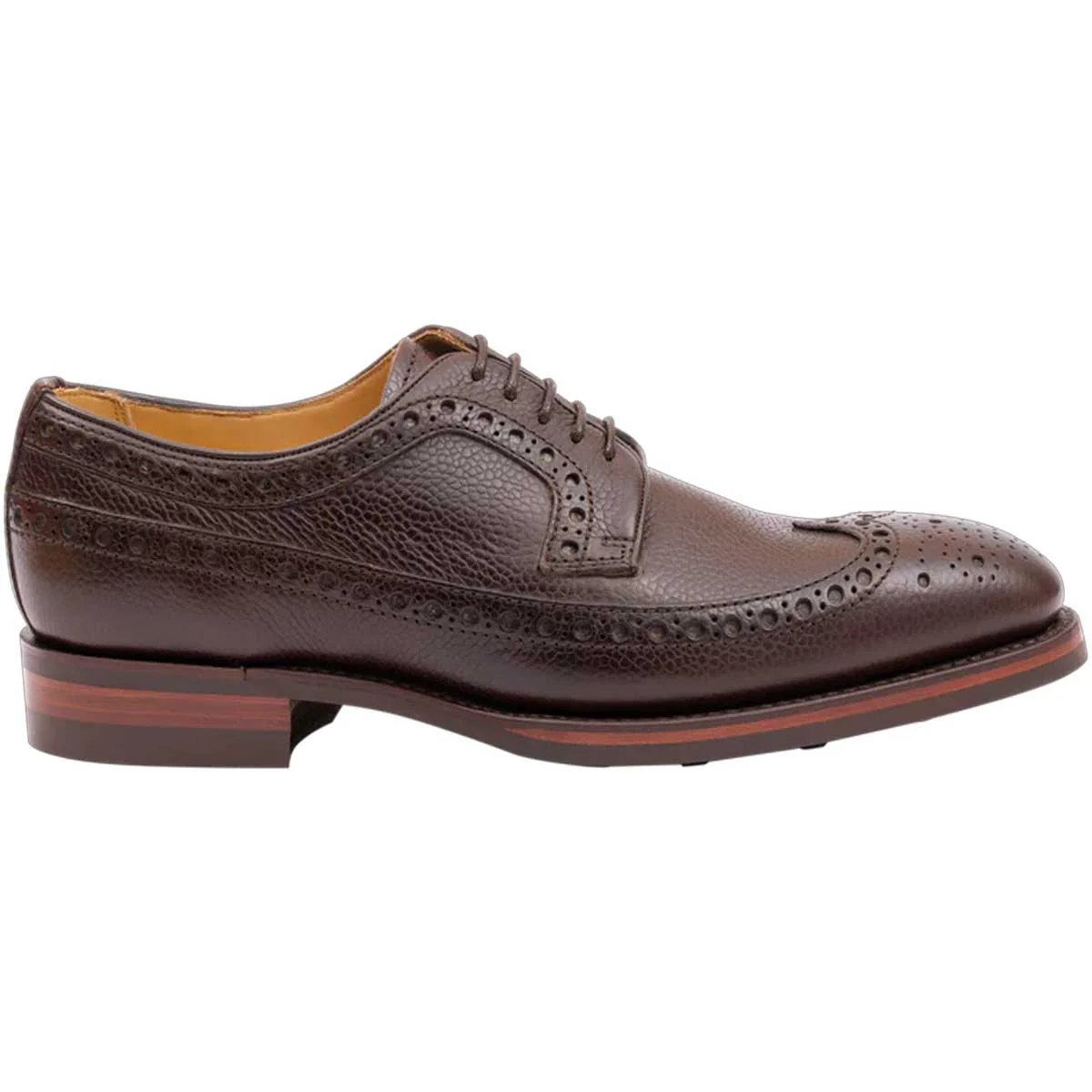 BARKER Calvay Shoes - Mens Country Brogues - Dark Brown Grain - Image 4